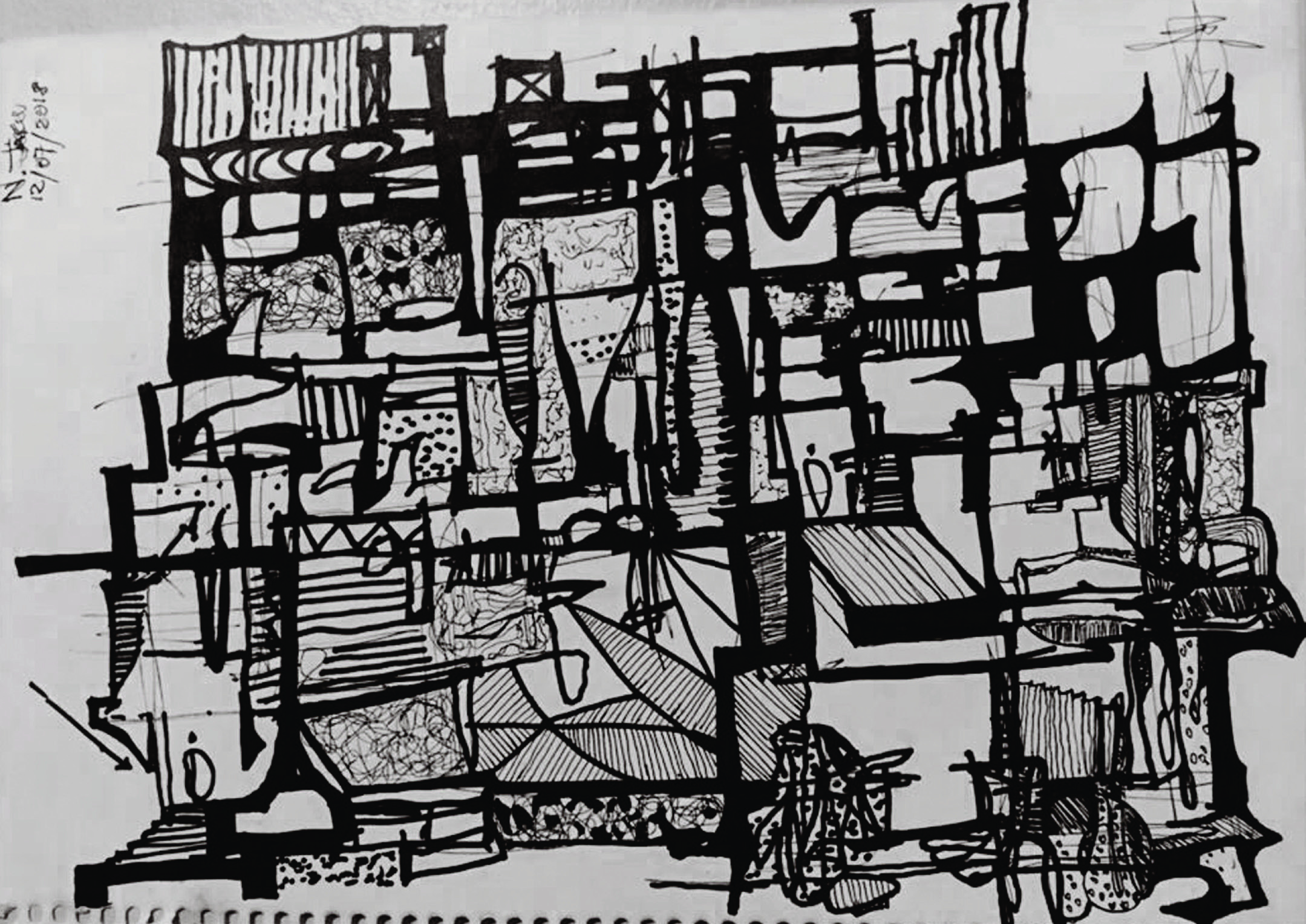 Original sketch behind Intuition design prints